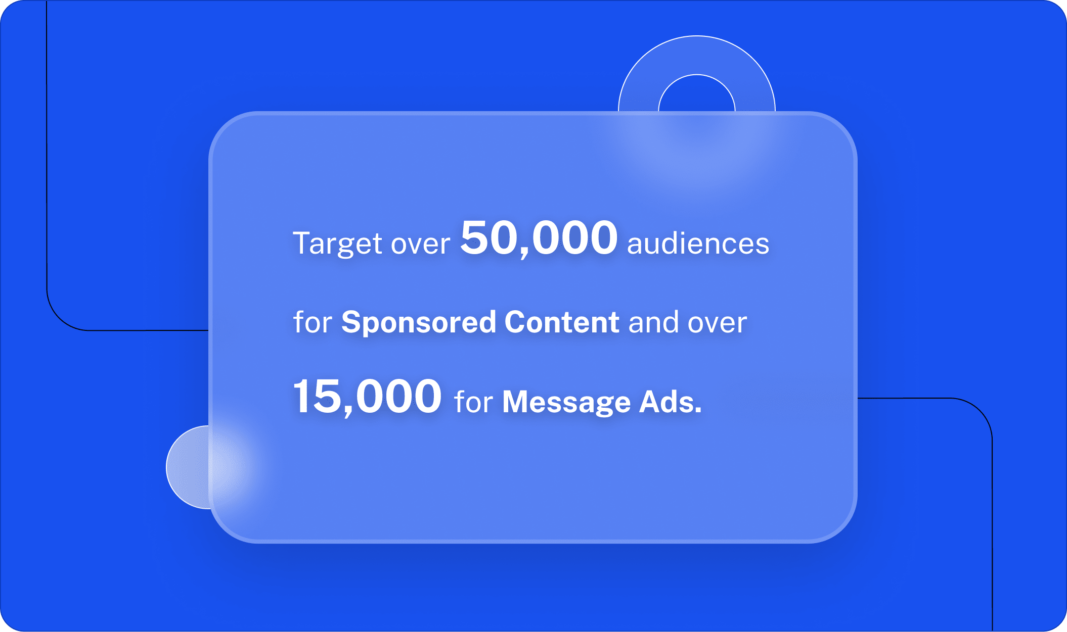 Target over 50,000 Audiences for Sponsored Content and over 15,000 for Message Ads.