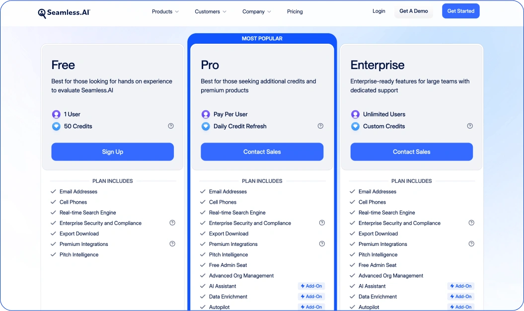 seamless.ai pricing