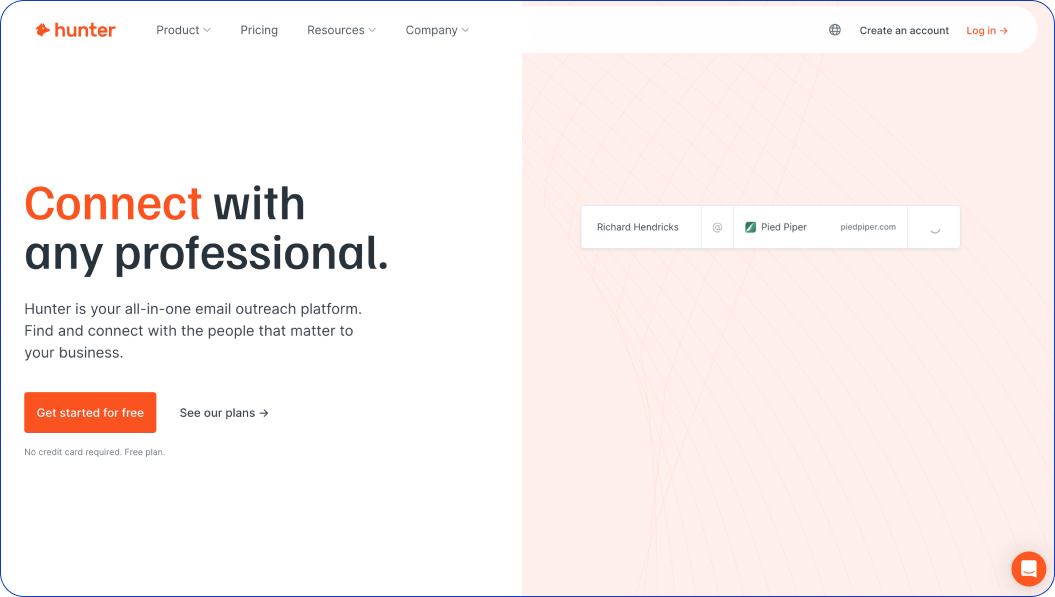 B2B contact database provider: Hunter.io