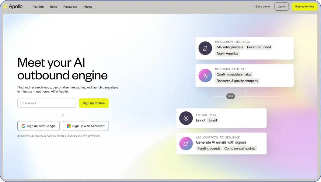 B2B contact database provider: Apollo.io