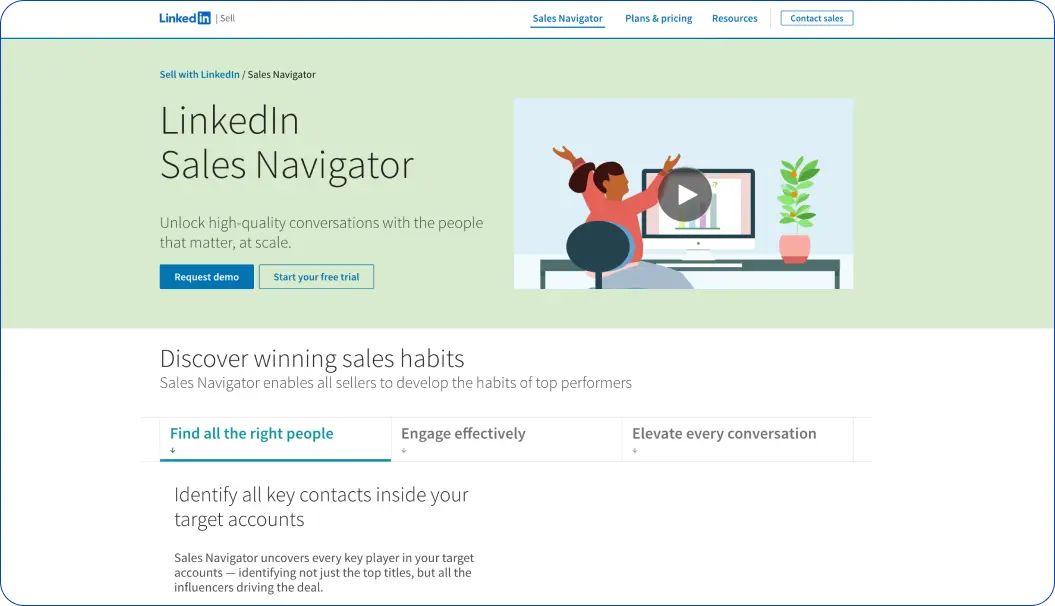 B2B contact database provider: LinkedIn Sales Navigator
