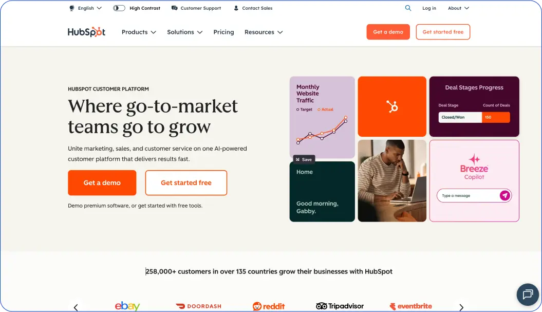 B2B contact database provider: Hubspot