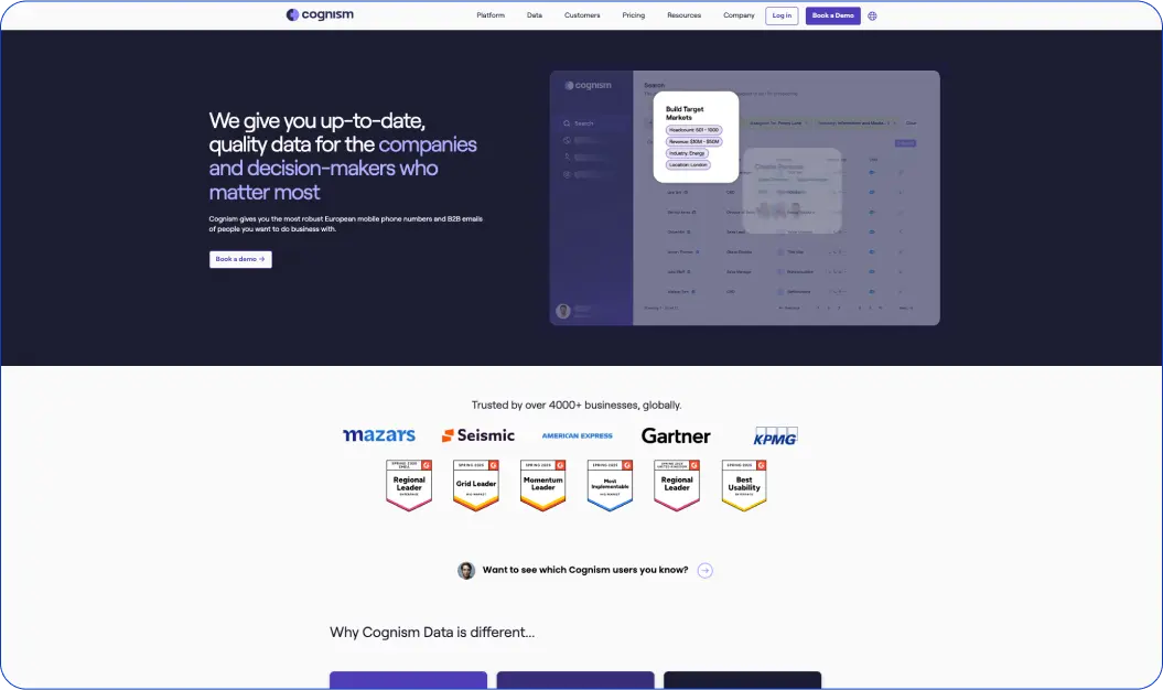 B2B contact database provider: Cognism